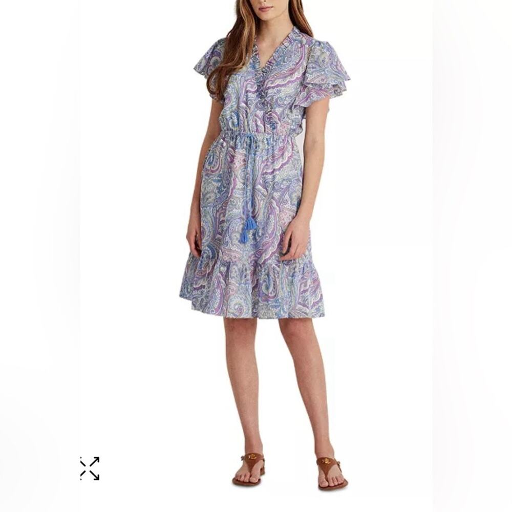 Lauren Ralph Lauren Women’s Paisley Print A-Line Dress Size 16